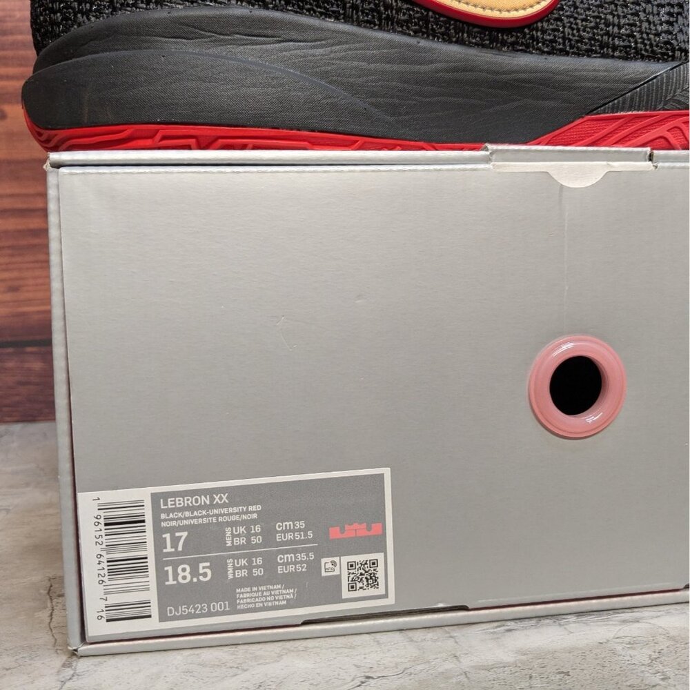 Nike LeBron XX 20 Trinity Men's 17 Heat Black Red Basketball Shoes DJ5423-001 - Picture 9 of 10